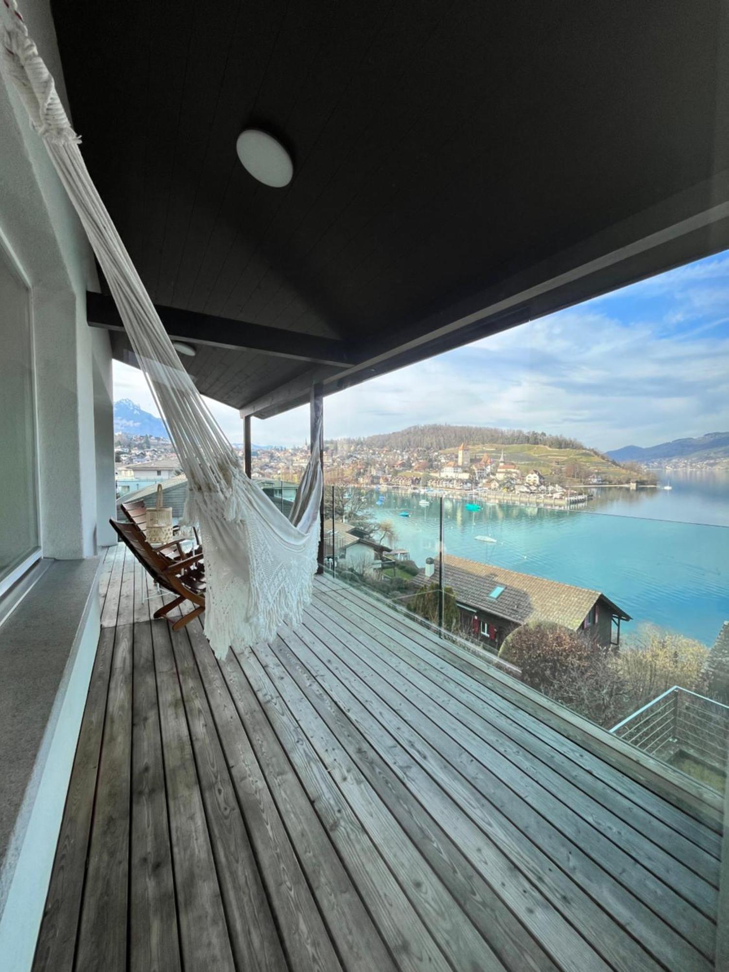 Wohnung Mit Grossartiger Seesicht Und Balkon Spiez Exterior photo
